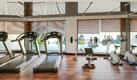 Fitness room with sea view Fitness room with sea view