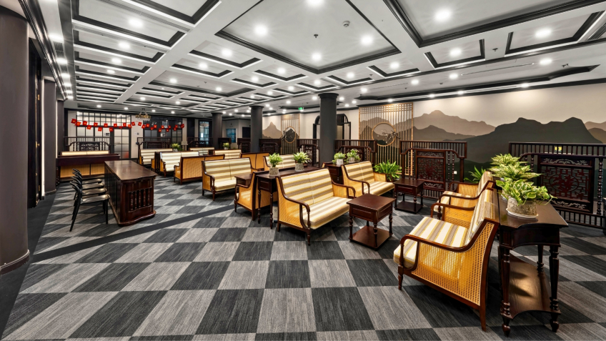 The cruise's waiting lounge