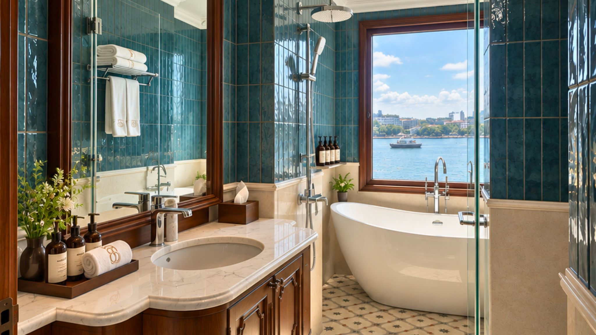 Bathtub with seaview