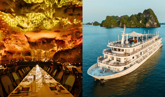 Cuisine Combo: Ambassador Signature Cruise 1 Night + Dining in Dragon Pearl Cave Halong Bay